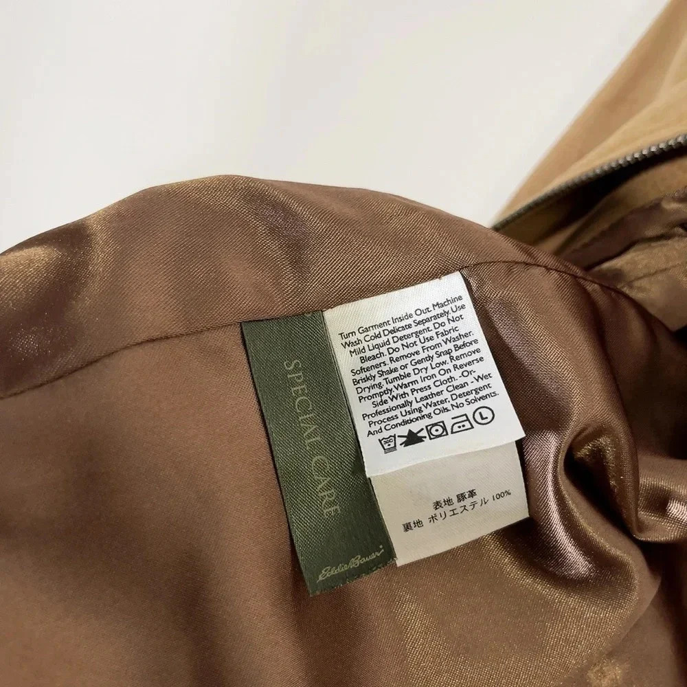 Eddie Bauer Seattle Suede Women's Medium Full Zip  Leather Jacket - Picture 13 of 16